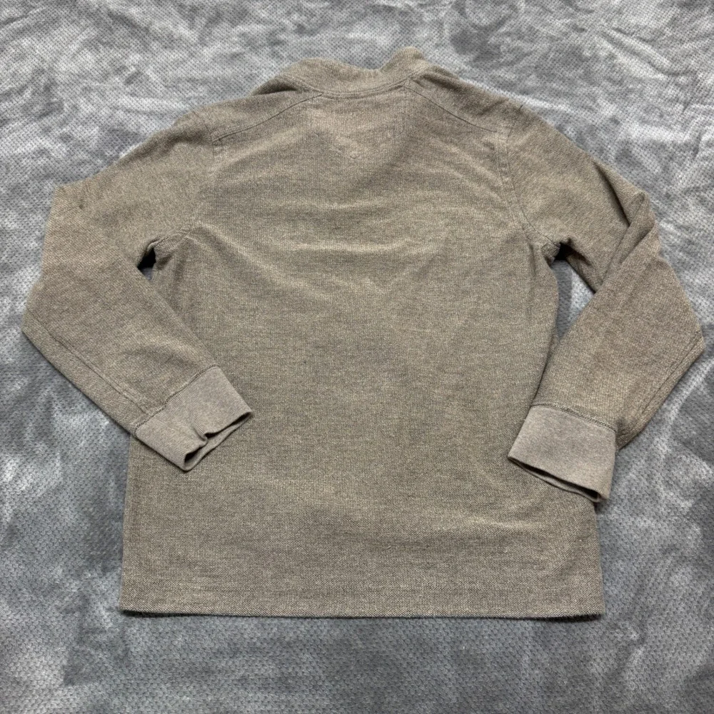Eddie Bauer Mens Brown Textured Henley Pullover Mock Neck Sweater Size L